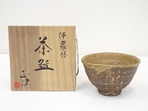 京焼　清水正次造　伊羅保茶碗（共箱）